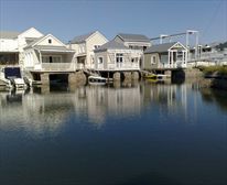 Passing boat on canal. - Lazy Island