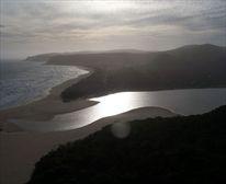 Picture of the river and ocean from the top of a trail - Nature's Valley Rest Camp